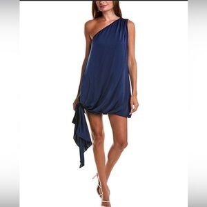 RAMI  BROOK Elegant One Shoulder Blue Dress